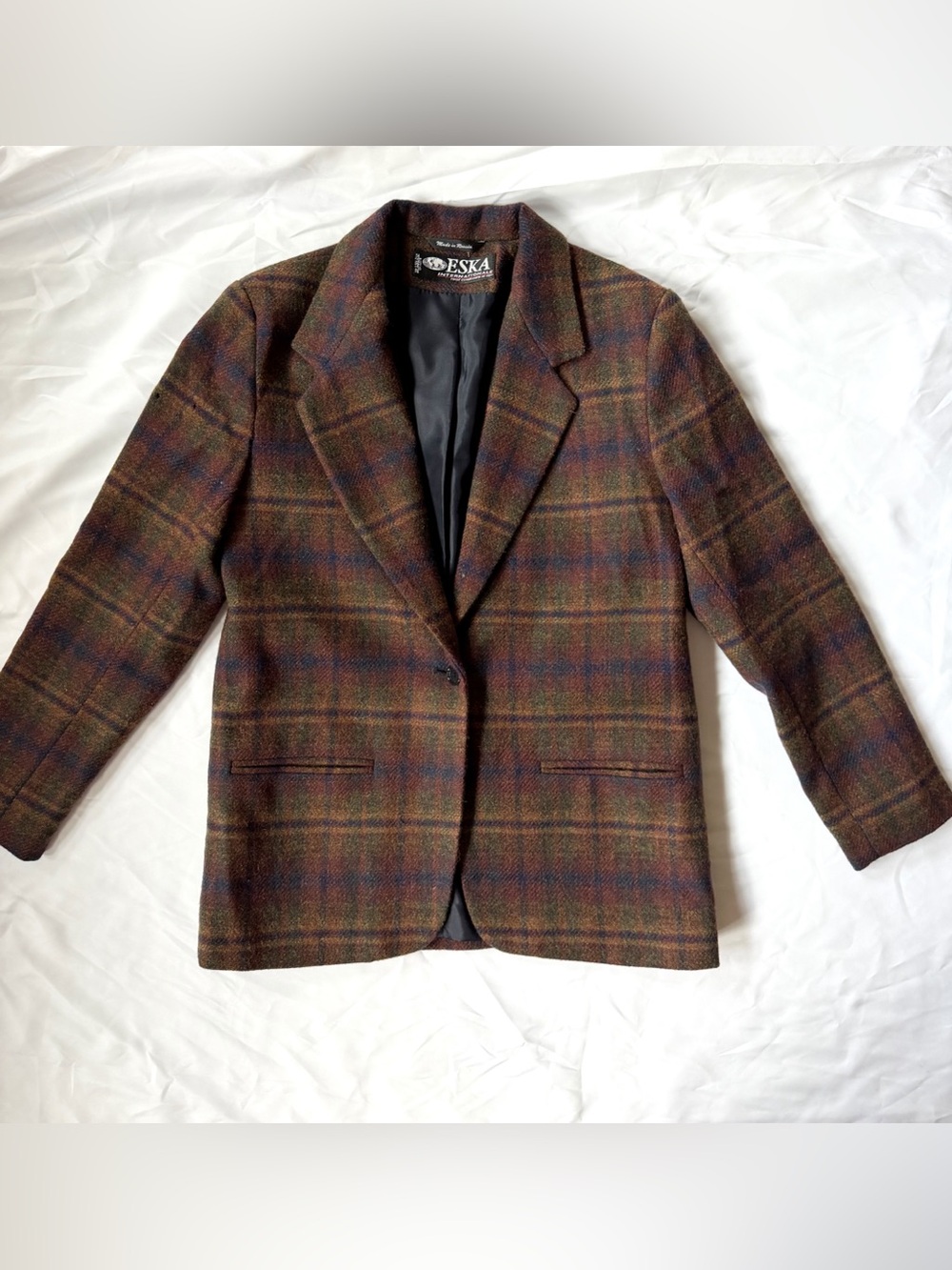 ESKA International Vintage Wool Plaid Blazer